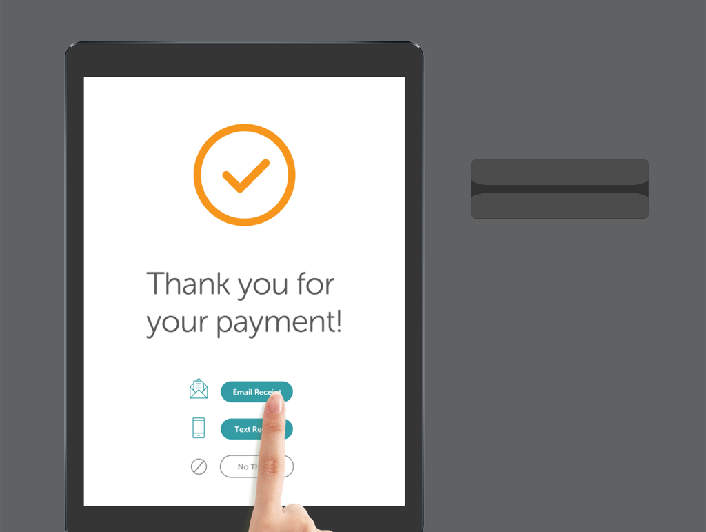 Payment confirmation, choose form of receipt